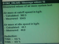 BMW E46 320d - Interpretacja testu przepływomierza w DIS