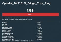OpenBK_BK7231N plugin user interface displaying energy consumption data.