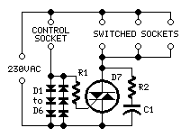 Gniazdko sieciowe włączane automatycznie przez Gniazdko Sterujące (Control Socke