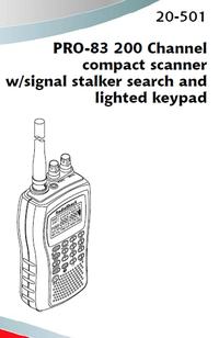 Radio Shack PRO-83 VHF-UHF Scanner-Reciever Draft Manual EN