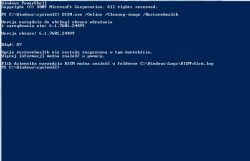 Zrzut ekranu z błędem w Windows PowerShell dotyczącym komendy DISM.