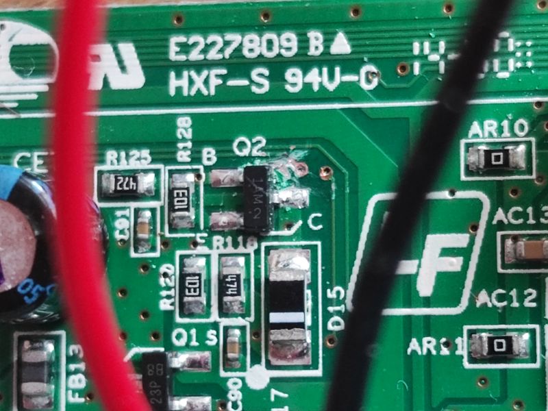 PCB Fragment with Connected Wires Printed circuit board with electronic components and connected wires.