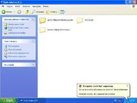 Acer Extensa wyczyszczony dysk po przywróceniu plików systemowych.