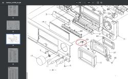 Schemat montażowy magnetofonu Technics RS-B765 z zaznaczoną sprężyną nr 9