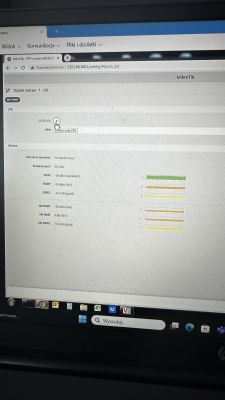 Ekran ustawień LTE MikroTik z informacjami o sygnale i operatorze Orange