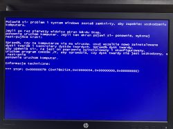 Niebieski ekran błędu systemu Windows z komunikatem o problemie STOP 0x0000007B.