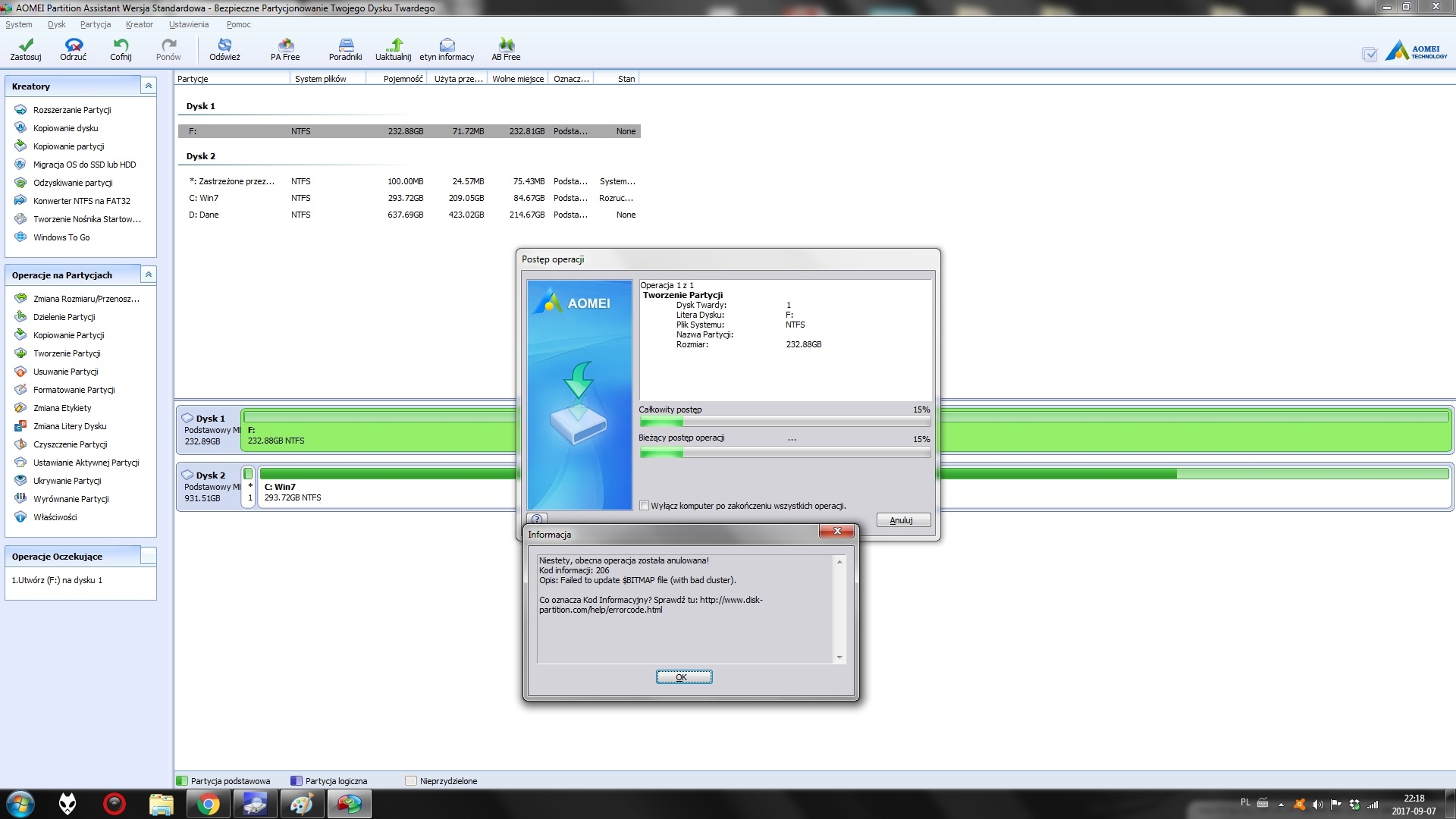 SSD Samsung 850 EVO 240gb BÅÄ
d podczas instalacji Windows 7