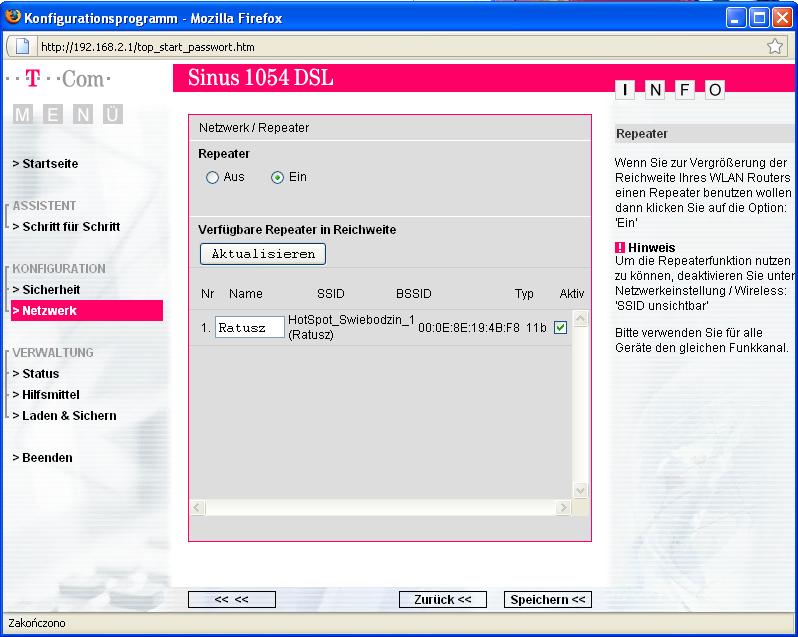 T-Com Sinus 1054 Data WLAN Adapter - USB Wireless LAN 54Mbps