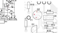 Zasilacz Electronic-labs.com - dioda obciążenia świeci, U2 (TL081) się grzeje