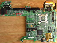 HP TX2000 - po zalaniu, brak elementu na płycie głównej HP TX2000 - po zalaniu, brak elementu na płycie głównej