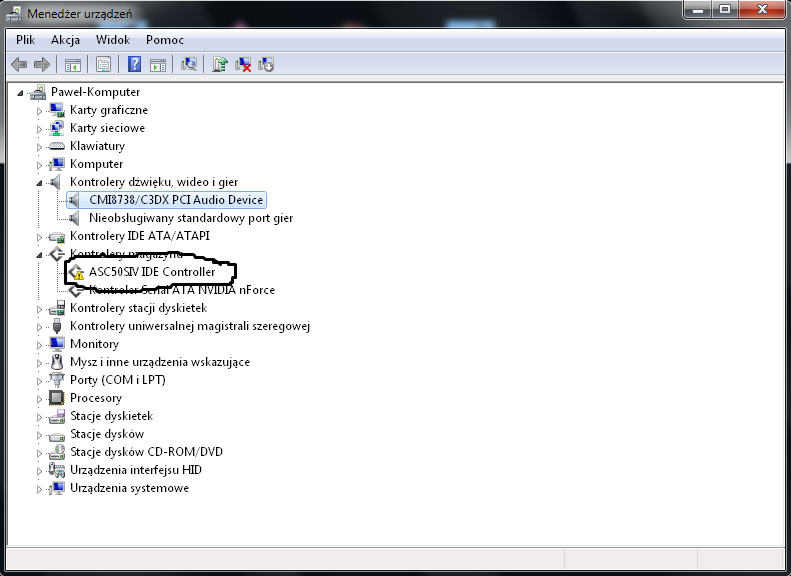 Windows 7 - brak dźwięku. Co to za sprzęt (zaznaczony)? 