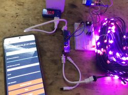 WS2812 LED Set with OpenBeken Controller WS2812 LED set with OpenBeken controller and smartphone.
