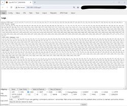 Screenshot of a webpage displaying logs from an OpenBKT device.
