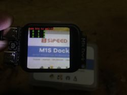 Sipeed M1s Dock Module with Display Sipeed M1s Dock module with an active display.