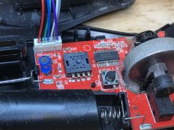 Interior of BW-MO2 Mouse Interior of BW-MO2 mouse with visible dust and electronic components.