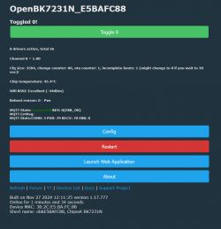 Screenshot of the user interface of the OpenBK7231N_E5BAFC88 application.