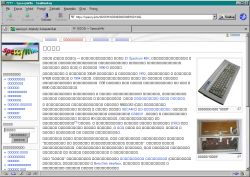 Przeglądarka SeaMonkey w systemie Windows wyświetlająca tekst jako kwadraty