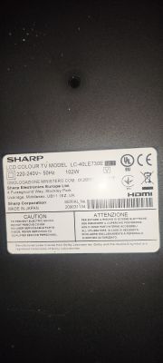 Etykieta techniczna telewizora Sharp LC-40LE730E