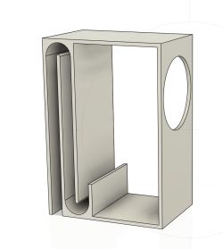 Projekt obudowy głośnika z rurką prostokątną wewnątrz