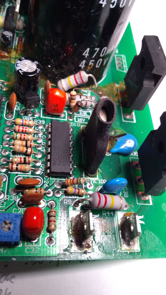 Bieżnia Thorn na płytce ZY01SYT zwarty mosfet - brak napięcia na silniku