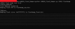 Speicherauszug von LN882H im Terminal Screenshot zeigt den Prozess des Speicherauszugs im Terminal.