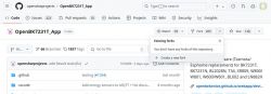 Browser window on GitHub page of OpenBK7231T_App project with an option to create a new fork.