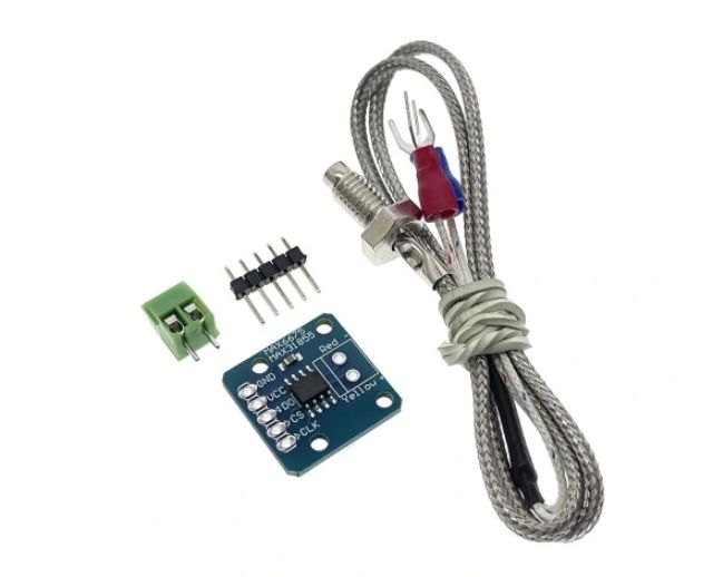 Moduł MAX31855 z termoparą typu K i złączem.