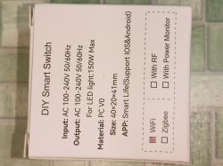White box with info label for DIY Smart Switch with WiFi selected