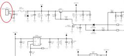 Schemat elektryczny złącza baterii, kondensatorów i rezystorów.