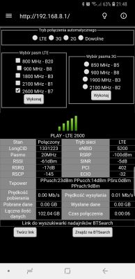 Huawei B525 na Play - jak poprawić prędkość LTE? Agregacja pasm, BTS