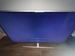 Ekran telewizora Philips z widocznymi paskami i zniekształceniami obrazu.