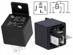 Przekaźnik samochodowy z diagramem połączeń