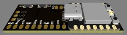 Płytka PCB z modułem ESP32-C3 i oznaczonymi złączami do taśm LED i czujników