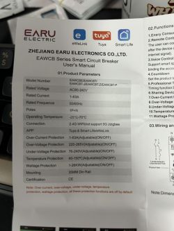 Tuya WiFi Smart Circuit Breaker User Manual User manual for Tuya WiFi Smart Circuit Breaker 63A