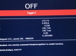 Screen displaying parameters of an autotransformer test with voltage at 219.7 V.