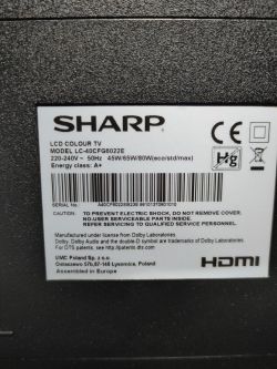 Poszukiwany soft dla TV Sharp LC-40CFG6022E - odwrócony obraz po wymianie płyty zasilania