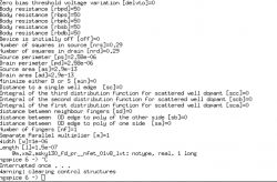 Screenshot of SPICE simulation results for MOSFET elements.