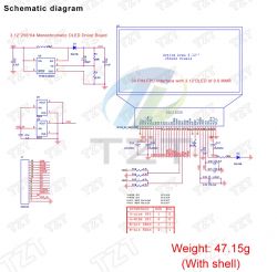 Schematic diagram for a 3.12-inch monochromatic OLED display.