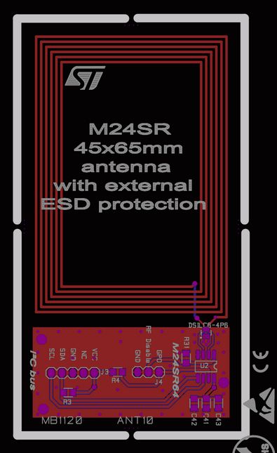 NFC na PCB z układem M24SR16 - antena nie działa jak w zestawie ST