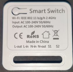 Top view of a smart Wi-Fi switch label.