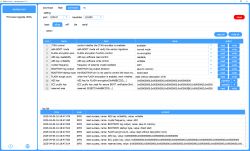 Firmware upgrade software interface with a settings table.