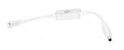 White touch switch for LED strips with power connectors.