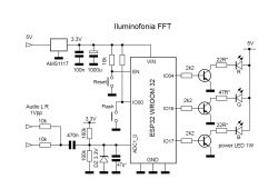 ESP32 and FFT Photophonic Diagram Diagram of a photophonic device using ESP32 and FFT.