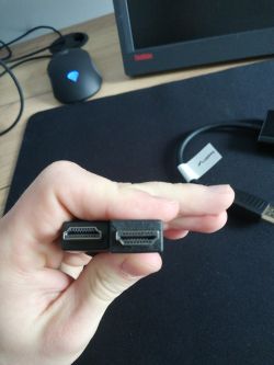 Laptop nie wykrywa monitora, kabel HDMI z adapterem na DP do monitora