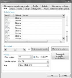Ekran konfiguracji oprogramowania AVerMedia AVerTV Studio 303P.