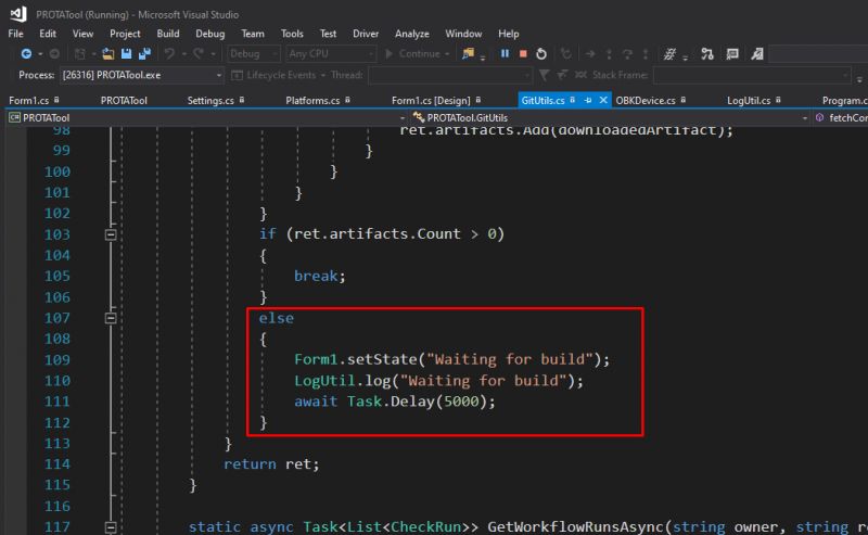 Screenshot of Visual Studio showing a C# code snippet with an else statement highlighted in a red box.