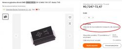 Zdjęcie oferty diody SMD SMAJ18CA z informacją o braku możliwości transportu.