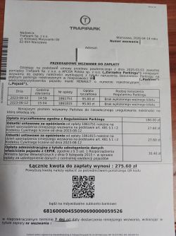 Wezwanie do zapłaty za parking po latach - co radzicie?