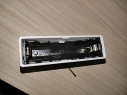 Case with 18650 Battery Holder Interior of a plastic case with a holder for a 18650 battery.
