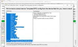 Screenshot of a configuration tool with JSON data for a ceiling lamp.
